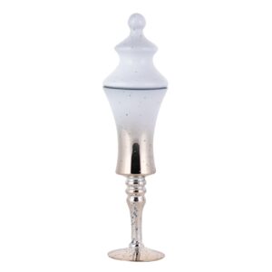 BOMBONERA CRISTAL PLATEADA BLANCO 13,3x12,5x49 CM