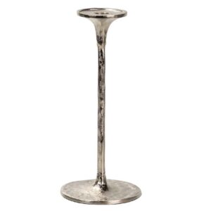 PORTAVELAS ALUMINIO PLATEADO 14x14x30 CM