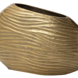 JARRON ALUMINIO DORADO 32x10x19 CM