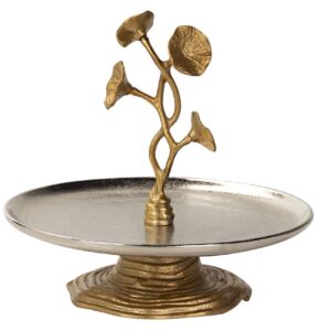 CENTRO DE MESA ALUMINIO PLATEADO DORADO 28x28x28CM