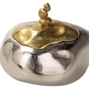 BOMBONERA ALUMINIO PLATEADO / DORADO 23x20x19 CM