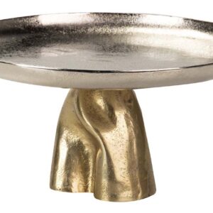 CENTRO DE MESA ALUMINIO PLATEADO DORADO 30x30x15CM