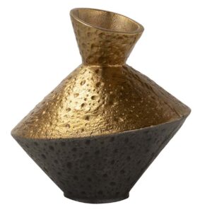 JARRON ALUMINIO NEGRO / DORADO 16x16x16 CM