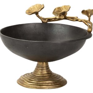 CENTRO DE MESA ALUMINIO NEGRO DORADO 31x25x23 CM