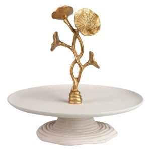CENTRO DE MESA ALUMINIO BLANCO DORADO 28x28x28 CM