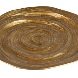 CENTRO DE MESA ALUMINIO DORADO 35x35x4 CM