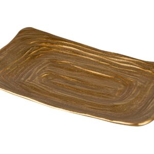 CENTRO DE MESA ALUMINIO DORADO 34x19x4 CM