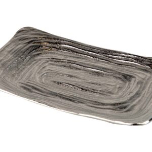 CENTRO DE MESA ALUMINIO PLATEADO 34x19x4 CM