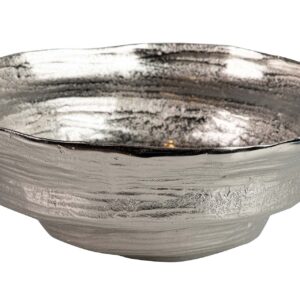 CENTRO DE MESA ALUMINIO PLATEADO 33x33x13 CM