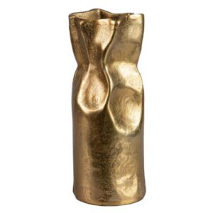 JARRON ALUMINIO DORADO 14x13x35 CM