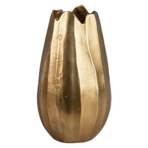 JARRON ALUMINIO DORADO 16x16x29 CM