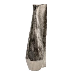 JARRON ALUMINIO PLATEADO 14x11x39 CM