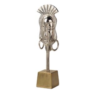 FIGURA CARA ALUMINIO PLATEADO / DORADO 14x10x50 CM