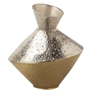 JARRON ALUMINIO PLATEADO / DORADO 23x23x22 CM