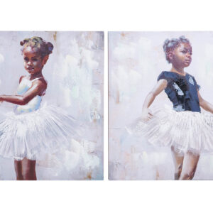 SET 2 LIENZOS BAILARINAS 100% PIN. MANO 60x3x60 CM