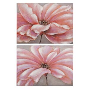 SET 2 LIENZOS FLORES 40% PINTADO MANO 70x3x50 CM