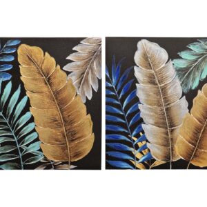 SET 2 LIENZOS FLORES 40% PINTADO MANO 60x3x60 CM