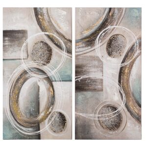 SET 2 LIENZOS ABSTR. 40% PINTADO MANO 40x3x80 CM