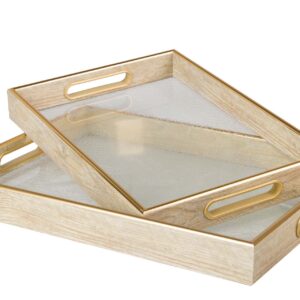 SET 2 BANDEJAS CRISTAL PU 40x30x5 35x25x5 CM