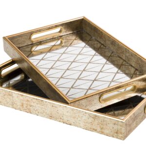 SET 2 BANDEJAS CRISTAL PU 40x30x5 35x25x5 CM