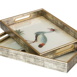 SET 2 BANDEJAS CRISTAL PU 40x30x5 35x25x5 CM