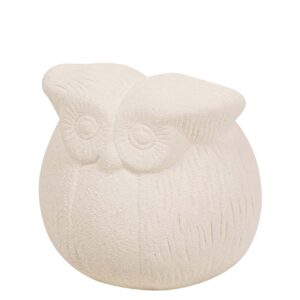 FIGURA BUHO CERAMICA BEIGE 17x17x17 CM