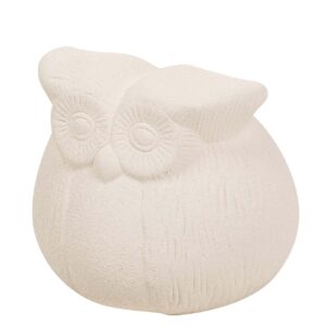 FIGURA BUHO CERAMICA BEIGE 19x19x19 CM