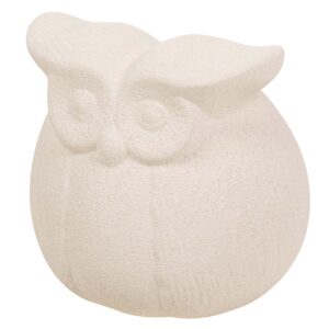 FIGURA BUHO CERAMICA BEIGE 21x21x21 CM