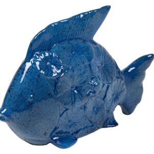 FIGURA CERAMICA PEZ AZUL 34x29x11 CM