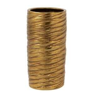 PARAGUERO CERAMICA DORADO 23x23x47 CM