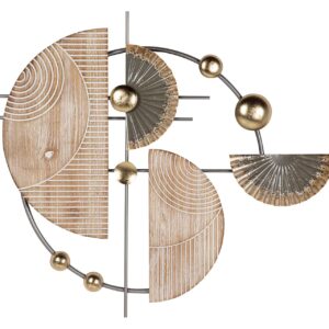 ADORNO PARED METAL MARRON DORADO 84x5x67 CM