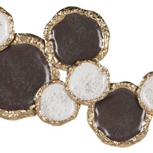 ADORNO PARED METAL MARRON BLANCO 82x6x50 CM