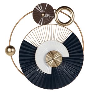 ADORNO PARED METAL AZUL DORADO 71x6x77 CM