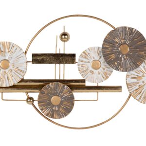 ADORNO PARED METAL BLANCO MARRON 91x5x50 CM