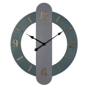 RELOJ PARED METAL GRIS DORADO 59x4x71 CM