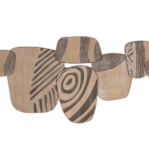 ADORNO PARED METAL BEIGE MARRON 128x4x53 CM