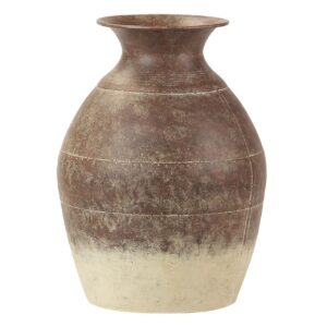 JARRON METAL MARRON BEIGE 28x28x37 CM