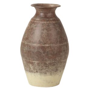 JARRON METAL MARRON BEIGE 28x28x46 CM