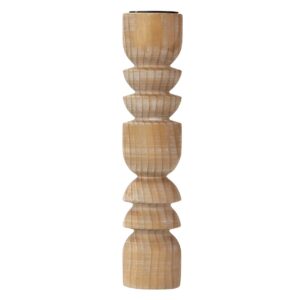 PORTAVELAS MADERA MARRON 11x11x50 CM