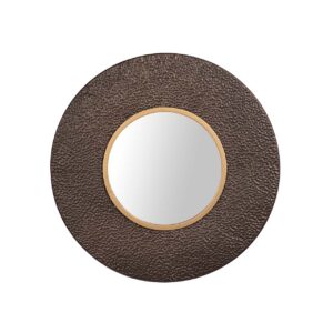ESPEJO METAL REDONDO MARRON DORADO 45x8x45 CM