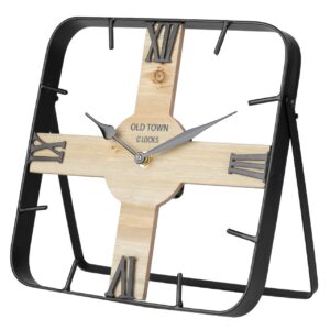 RELOJ SOBREMESA METAL MADERA 23x2,5x23 CM