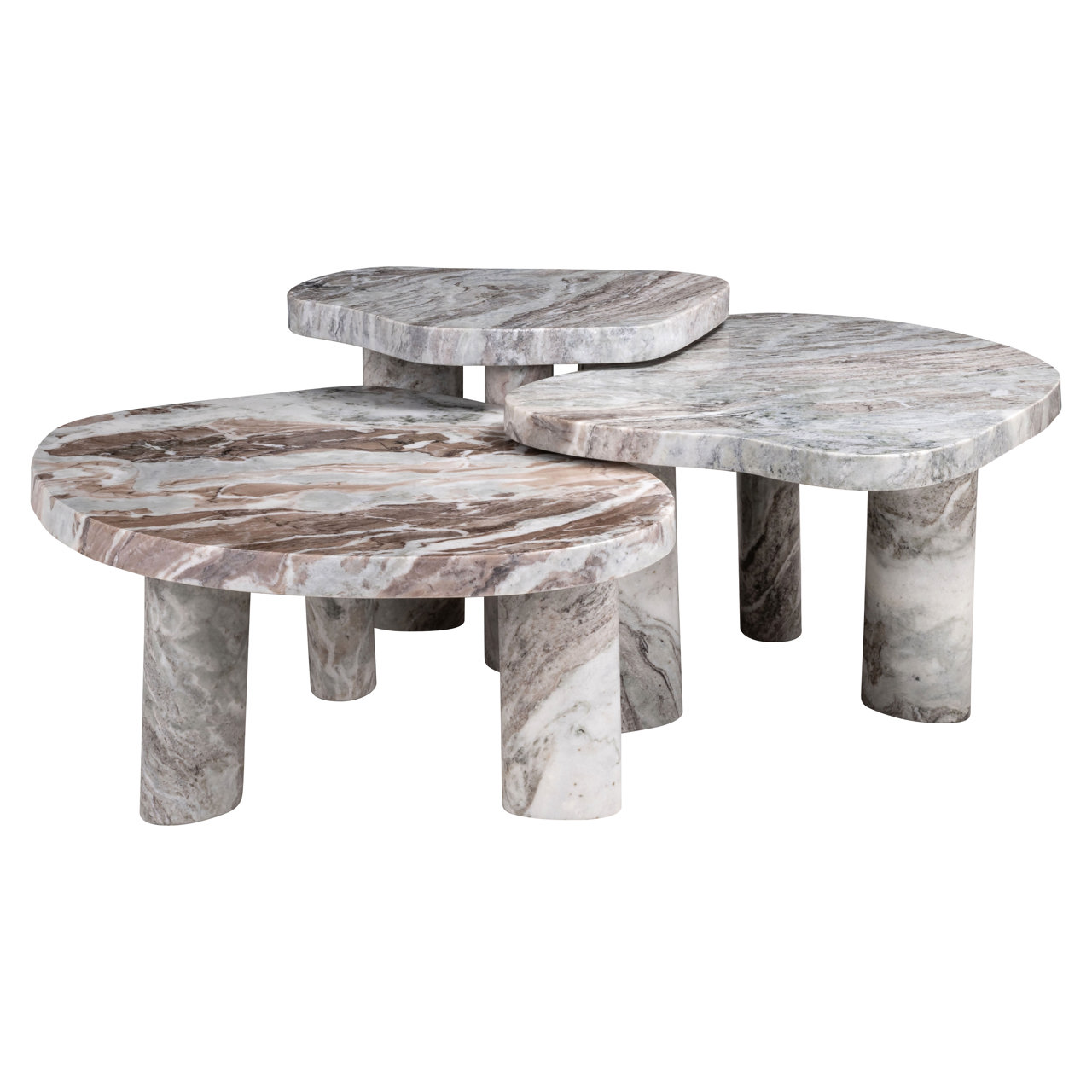 Coffee table Camino Blush beige (Set of 3) Salontafel