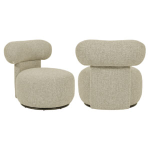 Lounge chair Kaya cayenne brown swivel Lounge stoel