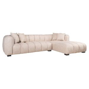 Sofa Novaro cream tweed lounge right fire retardant Bank