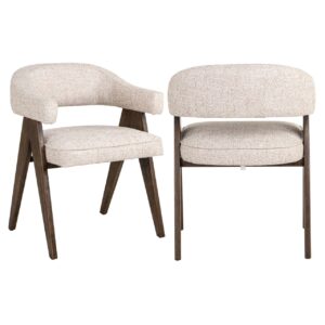Dining chair Mori cream tweed fire retardant Eetkamerstoel