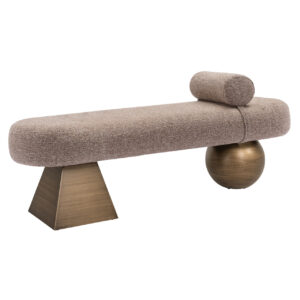 Bench Alexander Jones brown tweed fire retardant (Geneva) Bank