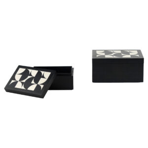 Storage box Rae black/white (Set of 2) Opbergdoos