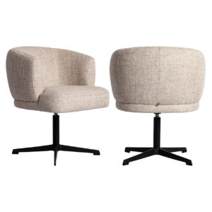 Dining chair Dinan cream tweed fire retardant - swivel Eetkamerstoel