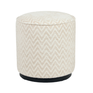 Pouffe & Footstool Lexie beige chevron  45Ø Poef & Voetenbank