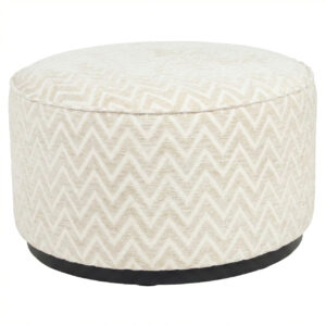 Pouffe & Footstool Lexie beige chevron  70Ø Poef & Voetenbank